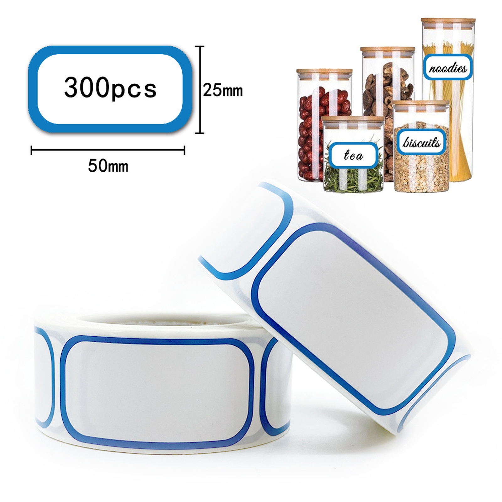 Sticker Label Roll - 1 rollo de 300 etiquetas adhesivas,