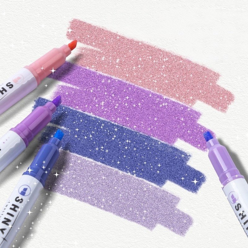 Highlighter Set Pastel - Rotulador resaltador con purpurina de Color,