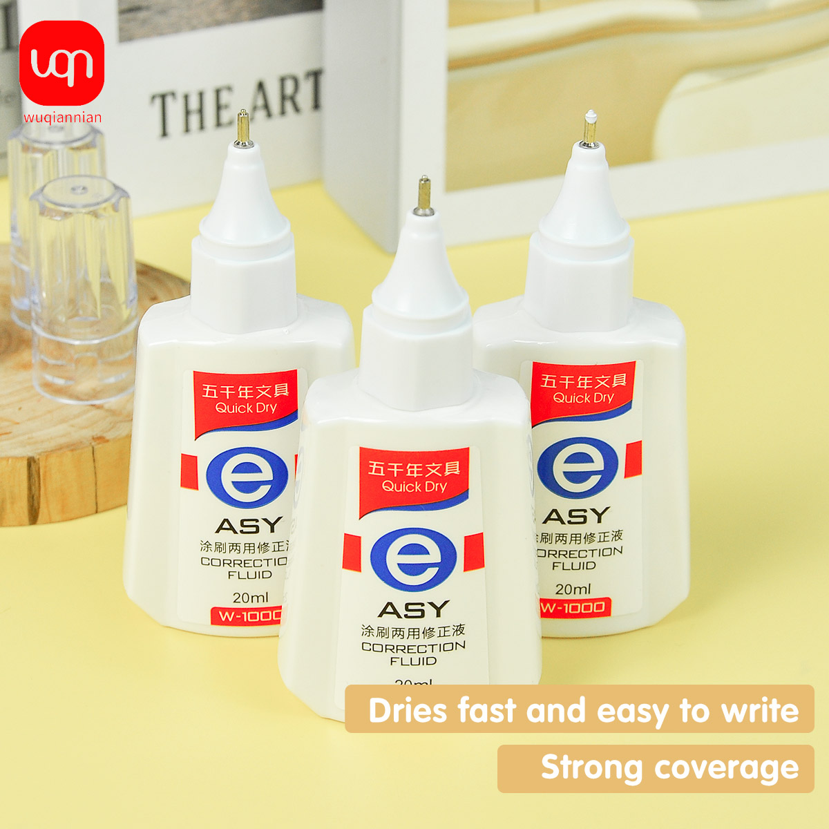 Correction Fluid White - Líquido corrector de secado rápido WQN,