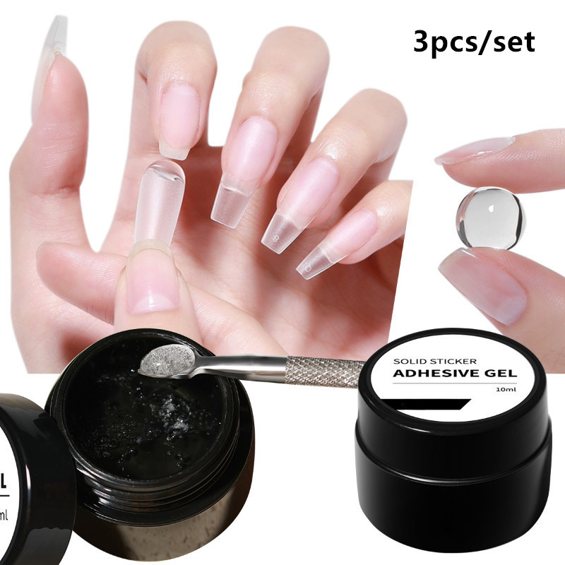 3 unids/set puntas de uñas sól - Glue Stick Pack reseña y precio