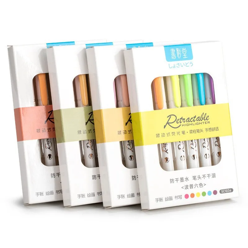 Juego de 6 colores, resaltador - Highlighter Set Pastel reseña y precio