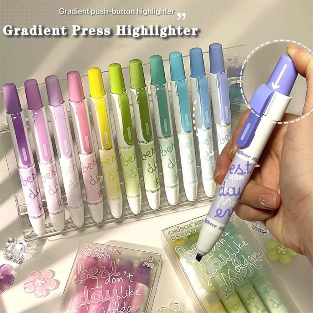 4 Marcadores de Color Degradad - Highlighter Set Pastel reseña y precio